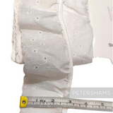 Petershams Millinery Supplies vintage white 75mm gathered broderie anglaise lace trim with floral cut-out pattern