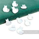 Petershams Millinery Supplies 18mm white plastic cat-shaped shank buttons for sewing and craft projects