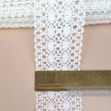 Petershams Millinery Supplies 43mm wide white cotton lace trim with a double-row picot Perfect for weddings, brides and veils