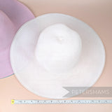 Petershams Millinery Supplies vintage white 1980s crinoline capeline hat body with a wide brim for millinery projects.
