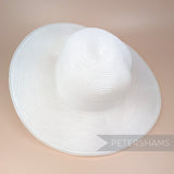Petershams Millinery Supplies vintage 1980s white crinoline capeline hat body with swirled woven trim
