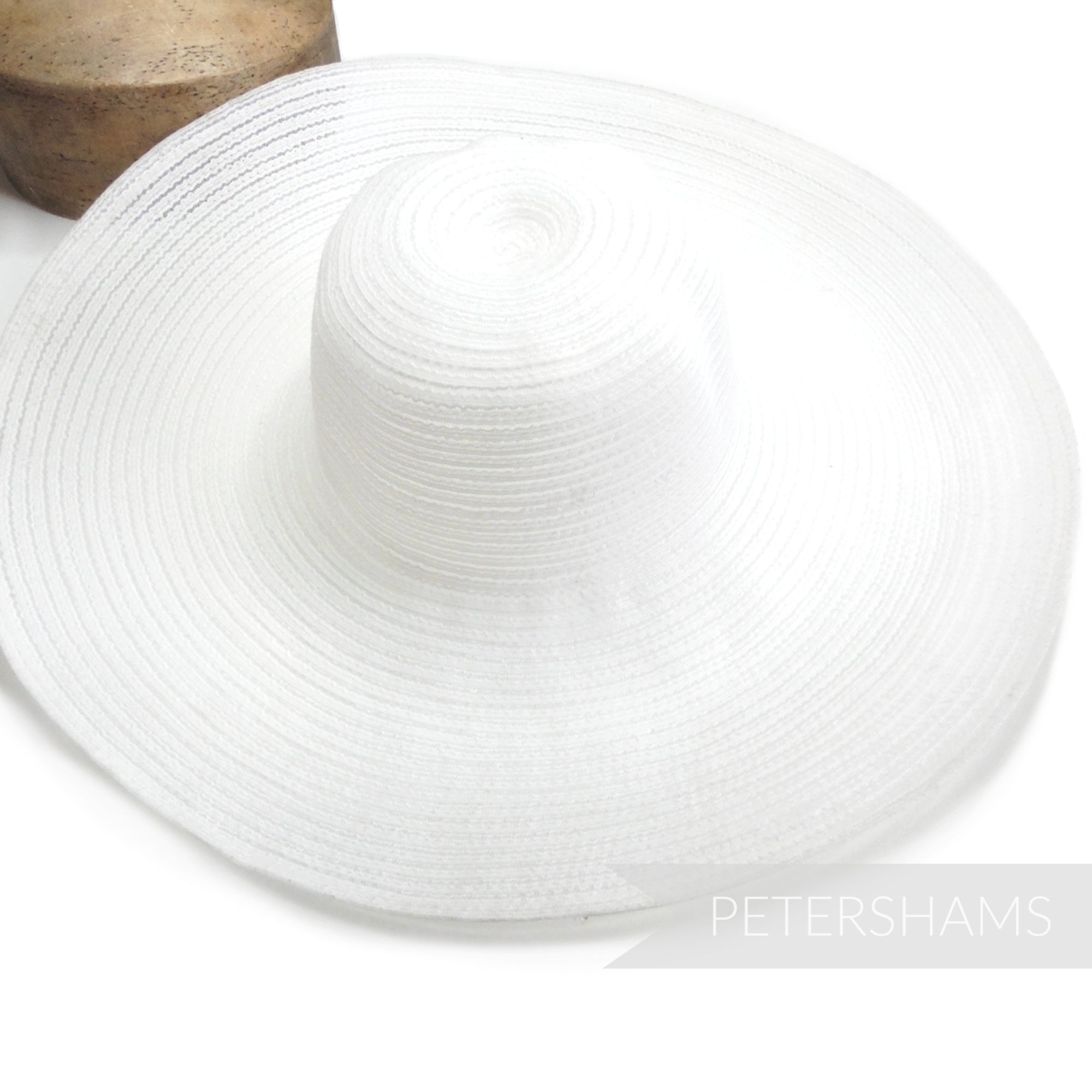 Petershams Millinery Supplies white extra large threaded crinoline capeline hat body for millinery projects