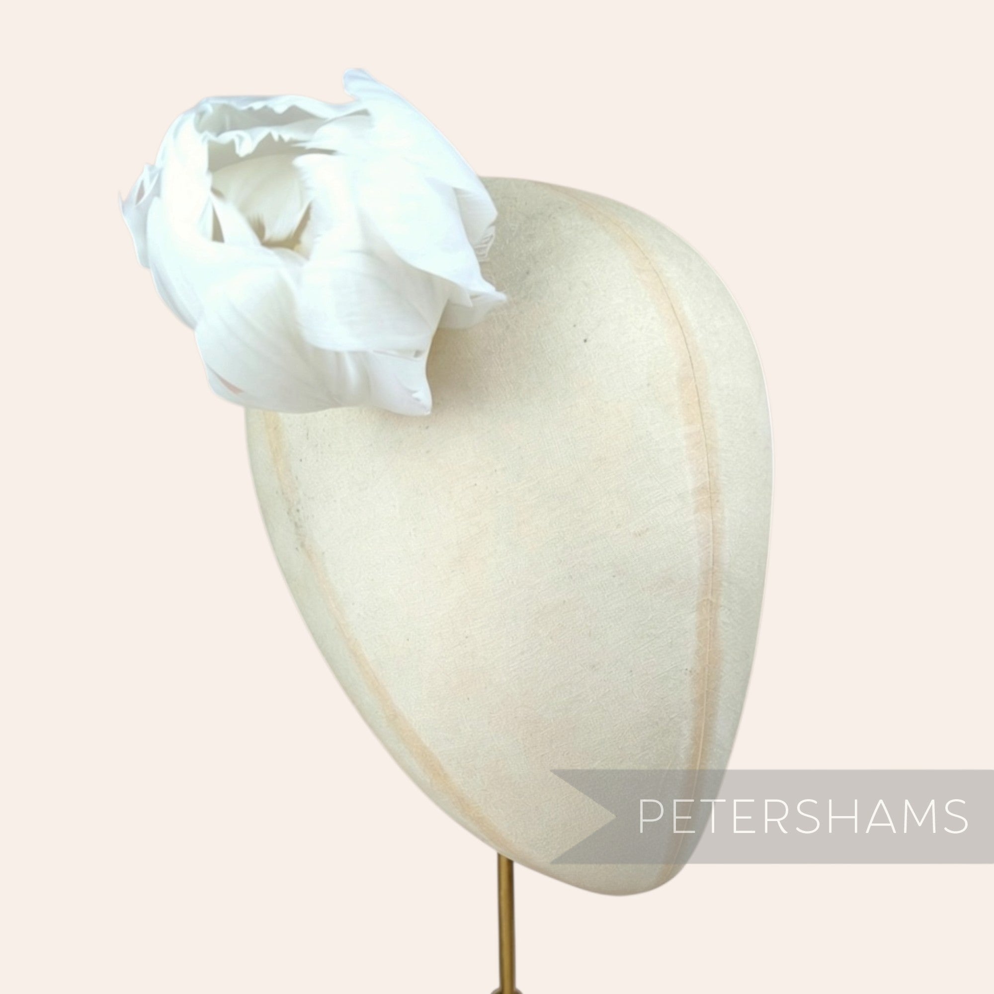 Petershams Millinery Supplies large white tulip-shaped goose nagorie feather flower