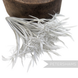 Petershams Millinery Supplies white goose biot feather mount styled in a firework effect for hat making