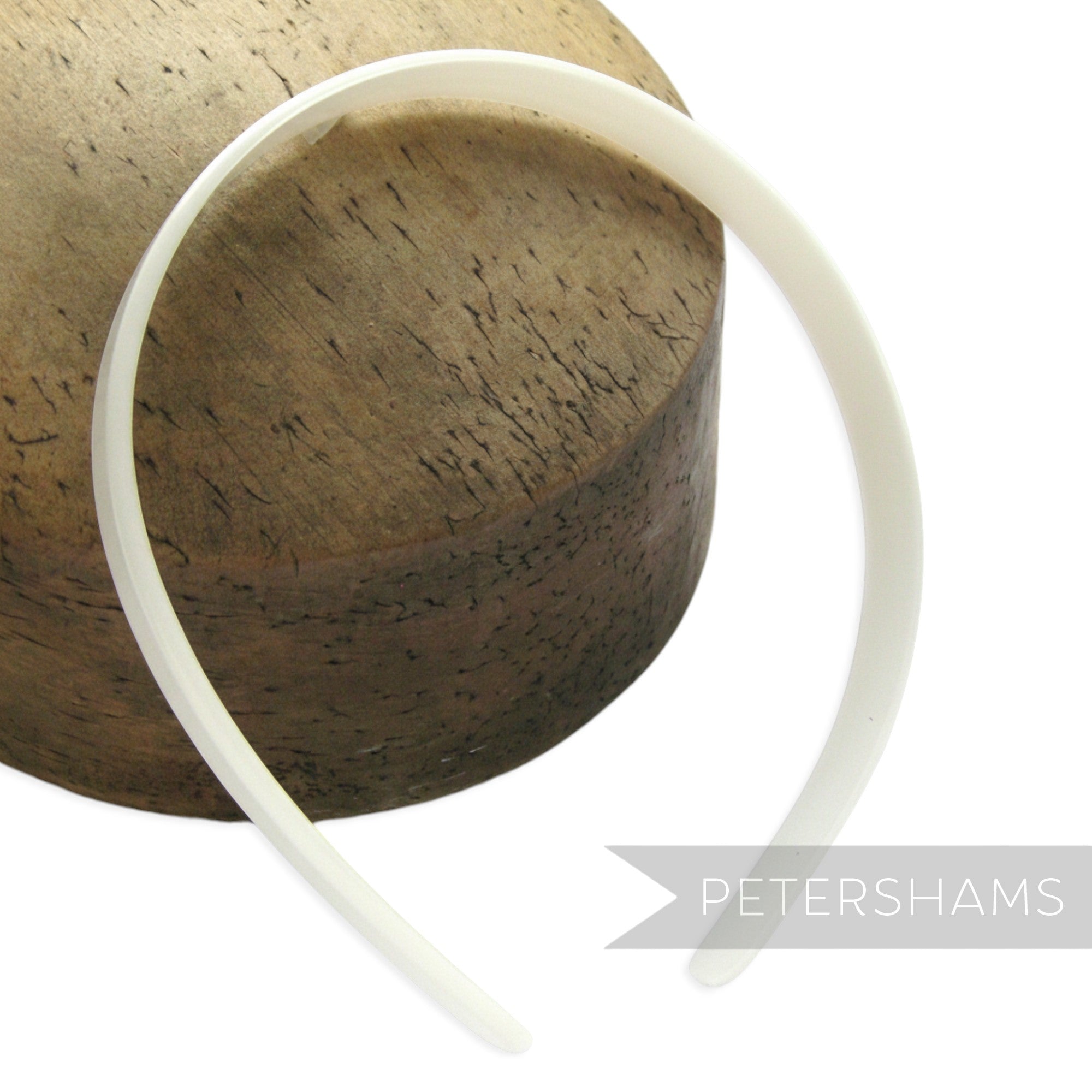 Petershams Millinery Supplies white plastic headband core blank for DIY millinery and hair accessory crafting