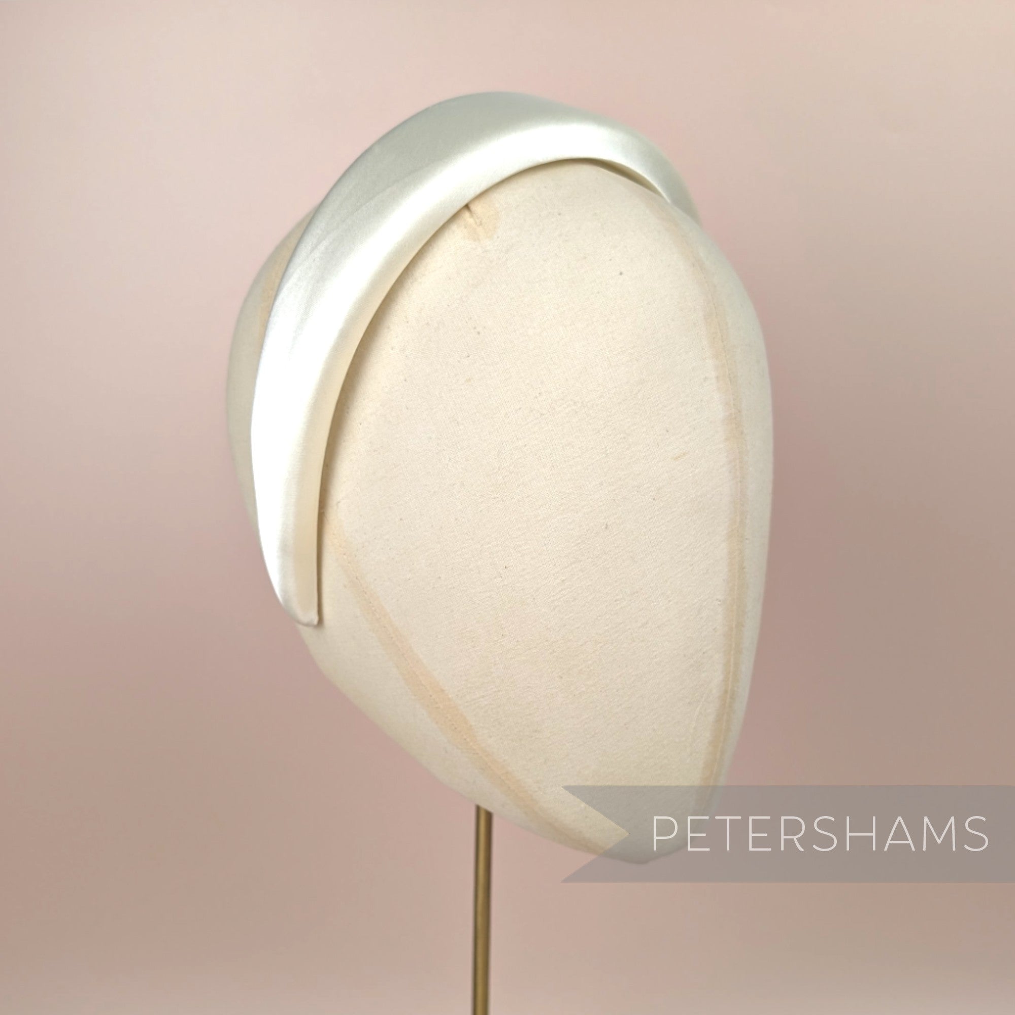 Petershams Millinery Supplies white satin super padded 40mm headband