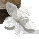 Petershams Millinery Supplies Coco white silk orchid flower hat mount for fascinators and millinery projects