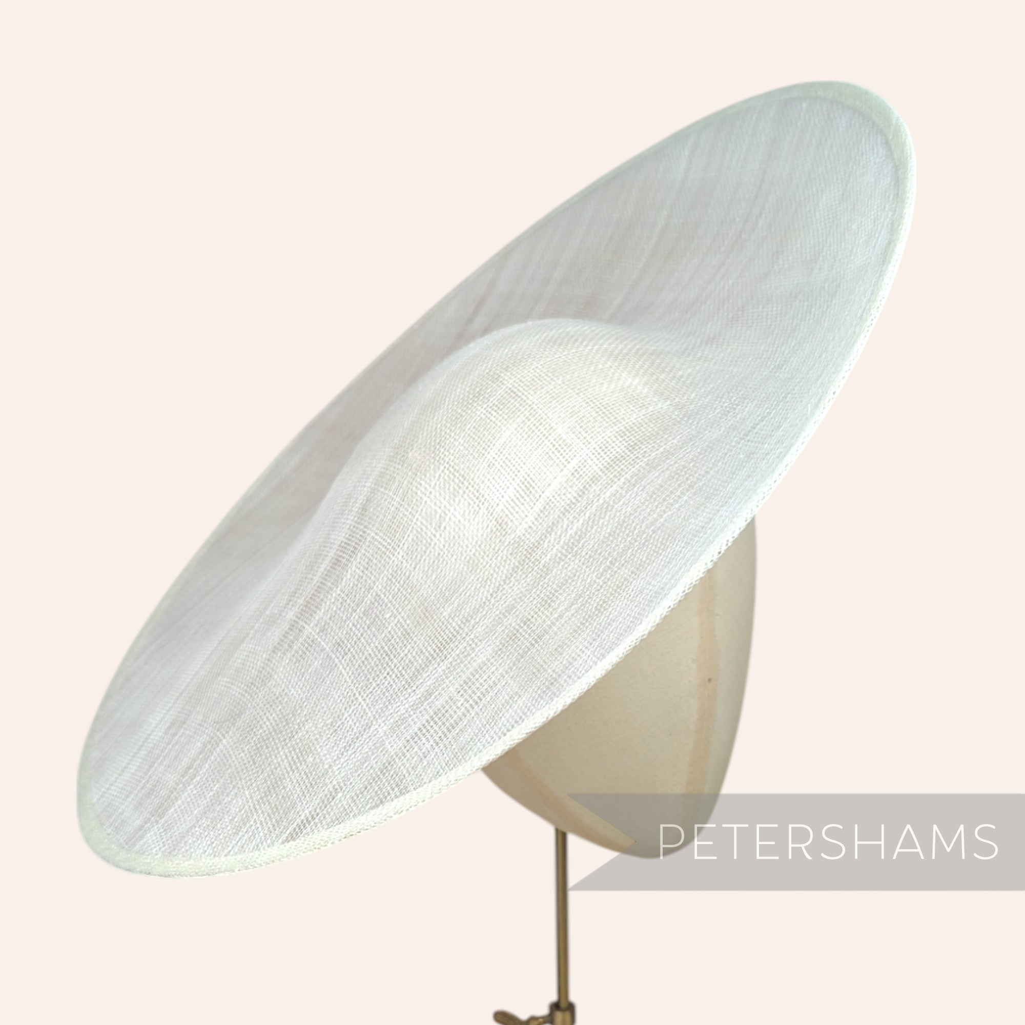 Petershams Millinery Supplies Catherine XL white sloped sinamay fascinator hat base