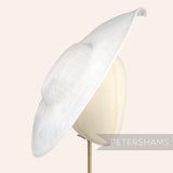 Petershams Millinery Supplies extra large white sinamay fascinator base with a pointed tip