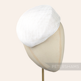 Petershams Millinery Supplies white Betty sloped sinamay pillbox fascinator hat base