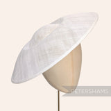 Petershams Millinery Supplies Charlotte extra large white sinamay saucer fascinator hat base