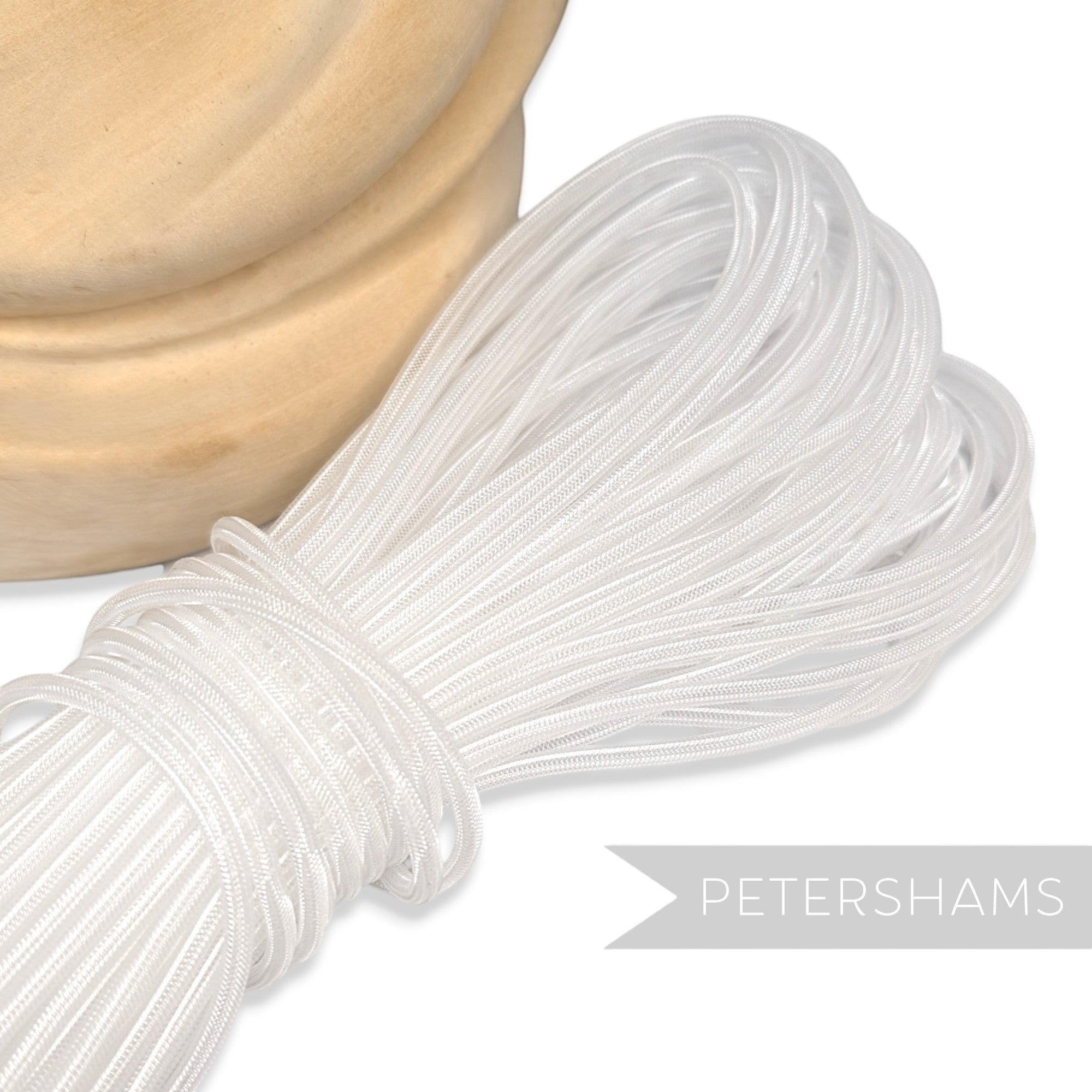 Petershams Millinery Supplies 4mm white tube crin for hat making and structural millinery trim