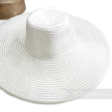 Petershams Millinery Supplies white visca braid capeline hat with an extra large brim for millinery projects.
