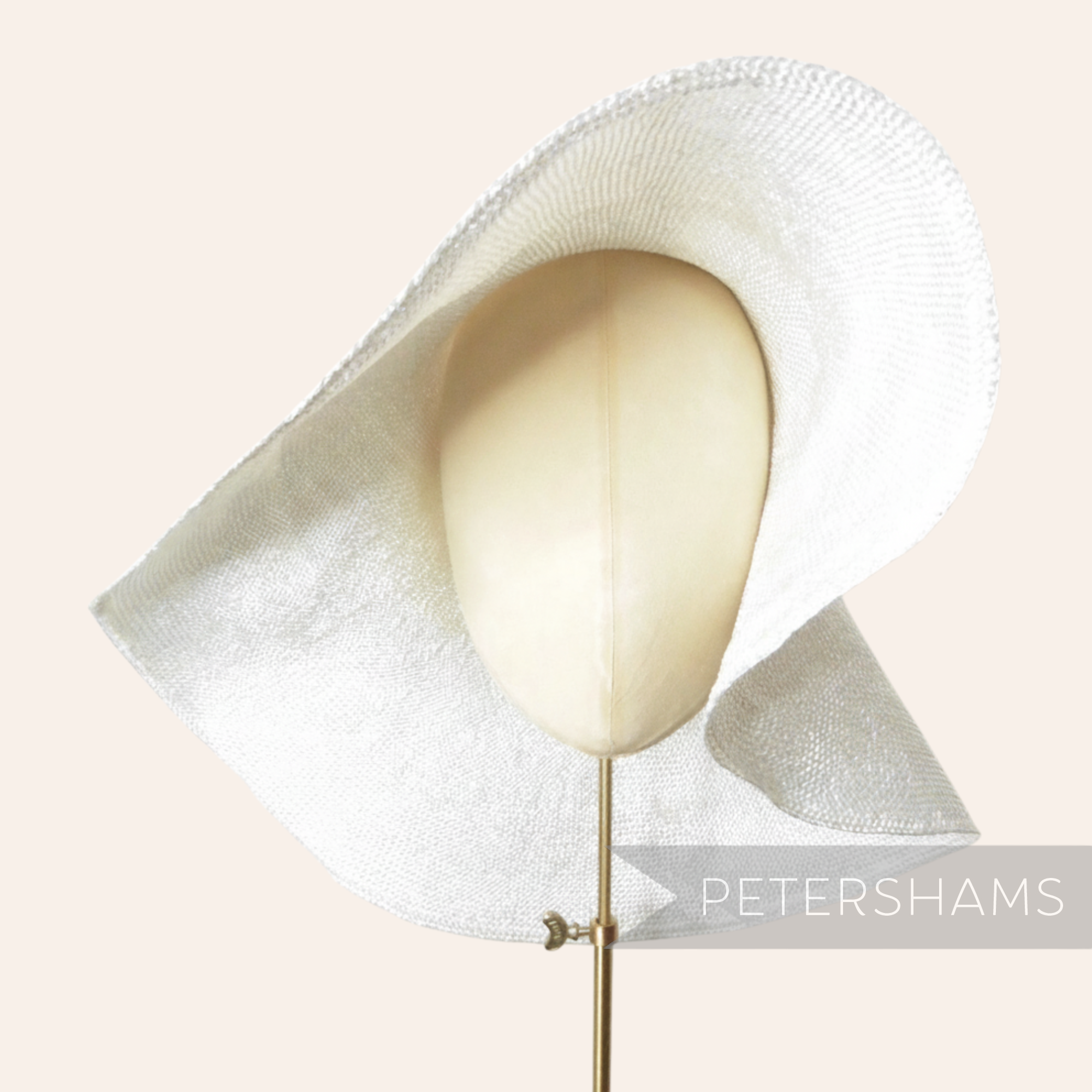 Petershams Millinery Supplies white XL Visca capeline hat body with a 1x1 checkerboard weave