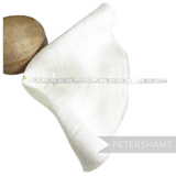 Petershams Millinery Supplies XL white visca capeline hat body with 1x1 weave being measured for millinery projects.