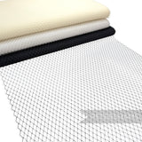 Petershams Millinery Supplies 18 inch wide diamond pattern veiling netting in black, white, and cream for birdcage veils