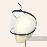 Petershams Millinery Supplies Astra black and white crin and sinamay wired visor fascinator hat base