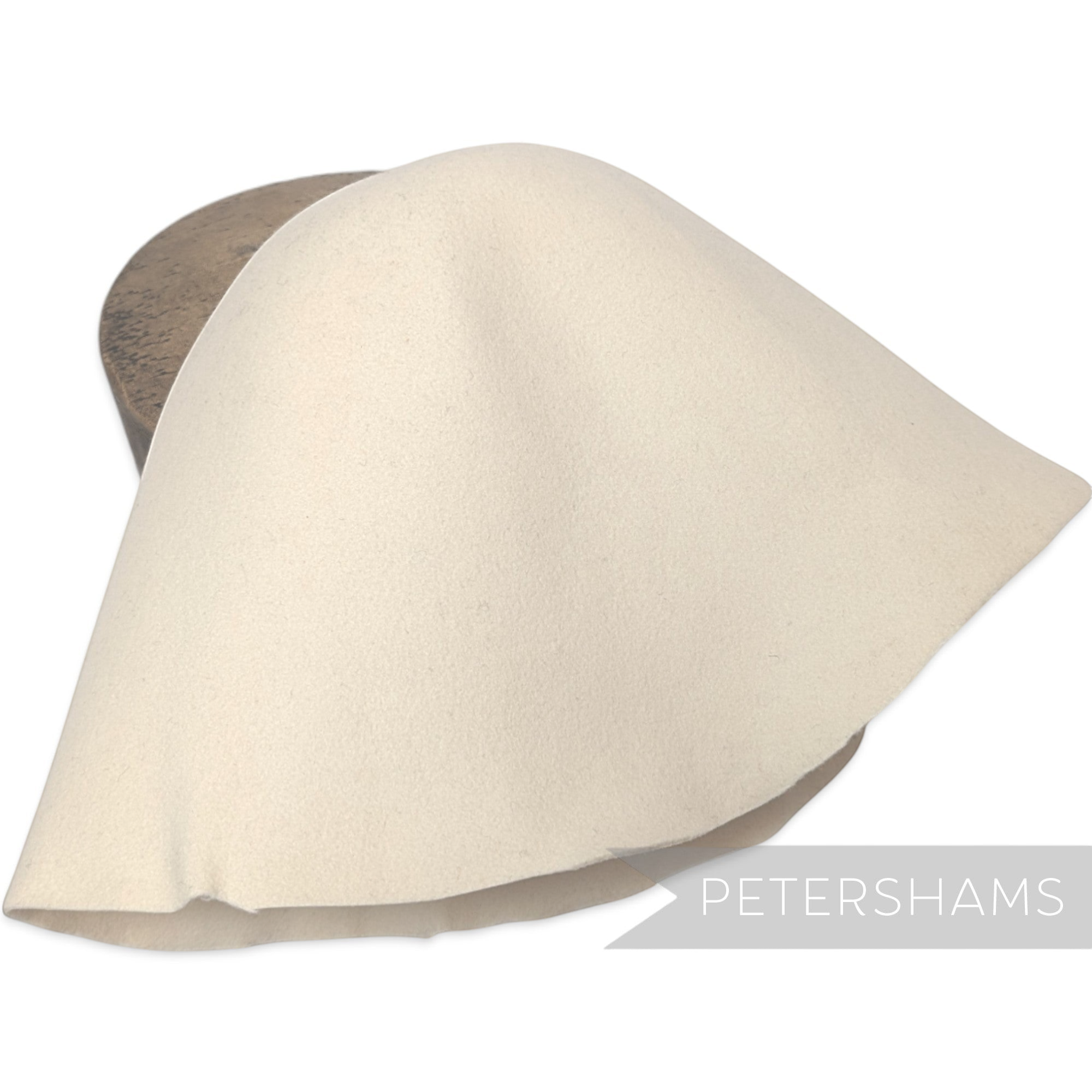 Petershams Millinery Supplies ivory wool felt cone hat body for millinery blocking and hat making