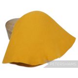 Petershams Millinery Supplies mustard wool felt cone hat body for millinery blocking and fascinator making.