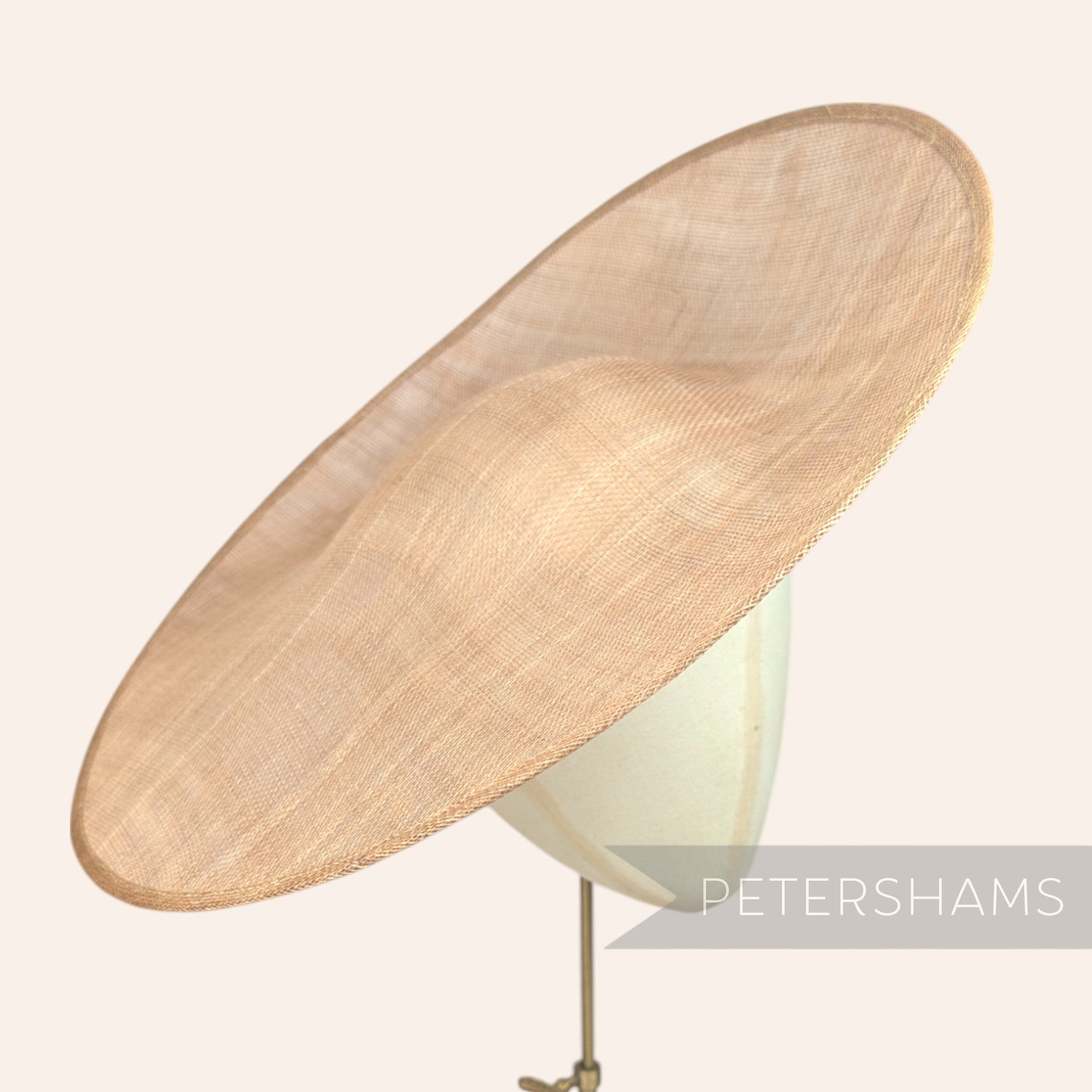 Petershams Millinery Supplies Catherine XL sloped toffee sinamay fascinator hat base