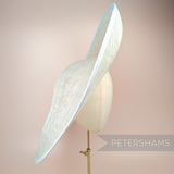 Petershams Millinery Supplies extra large 52cm sloped sinamay hat base in pewter