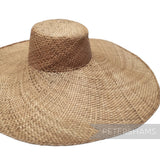 Petershams Millinery Supplies extra large natural straw capeline hat body with a wide brim and stiff cane edge