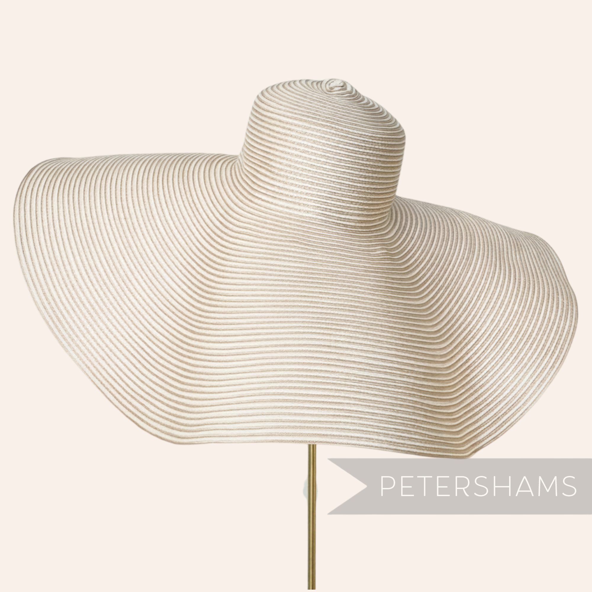 Petershams Millinery Supplies ginormous XL two-tone polybraid capeline hat body with a wide dramatic brim.