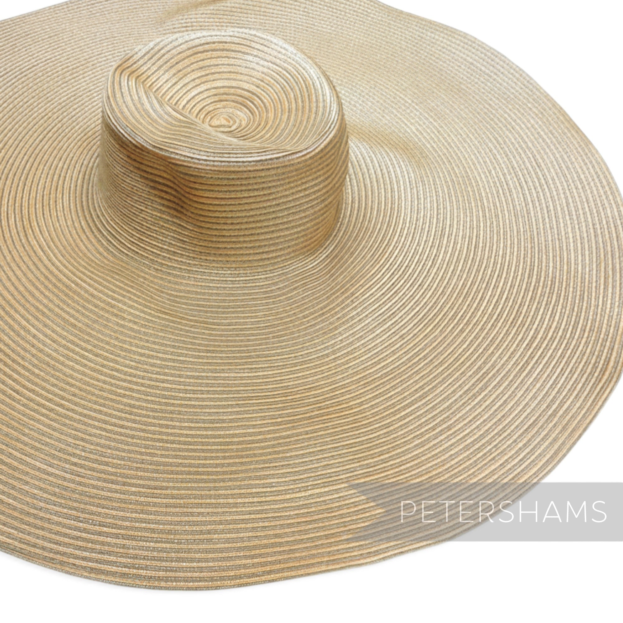 Petershams Millinery Supplies ginormous XL two-tone polybraid capeline hat body with a dramatic wide brim