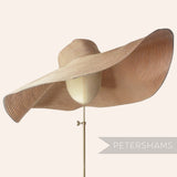 Petershams Millinery Supplies oversized mink and peach two-tone striped polybraid capeline hat body