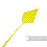 Petershams Millinery Supplies neon yellow arrowhead turkey quill feather for hat and fascinator decoration