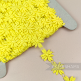 Petershams Millinery Supplies vintage 1990s yellow guipure lace daisy flower trim
