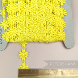 Petershams Millinery Supplies vintage yellow 24mm guipure lace daisy flower trim on a spool
