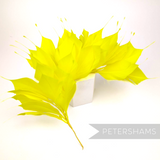 Petershams Millinery Supplies large neon yellow spiky goose feather wired millinery mount for hat making