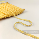 Petershams Millinery Supplies vintage 1950s yellow cotton Nottingham guipure lace trim with a teeny leafy design