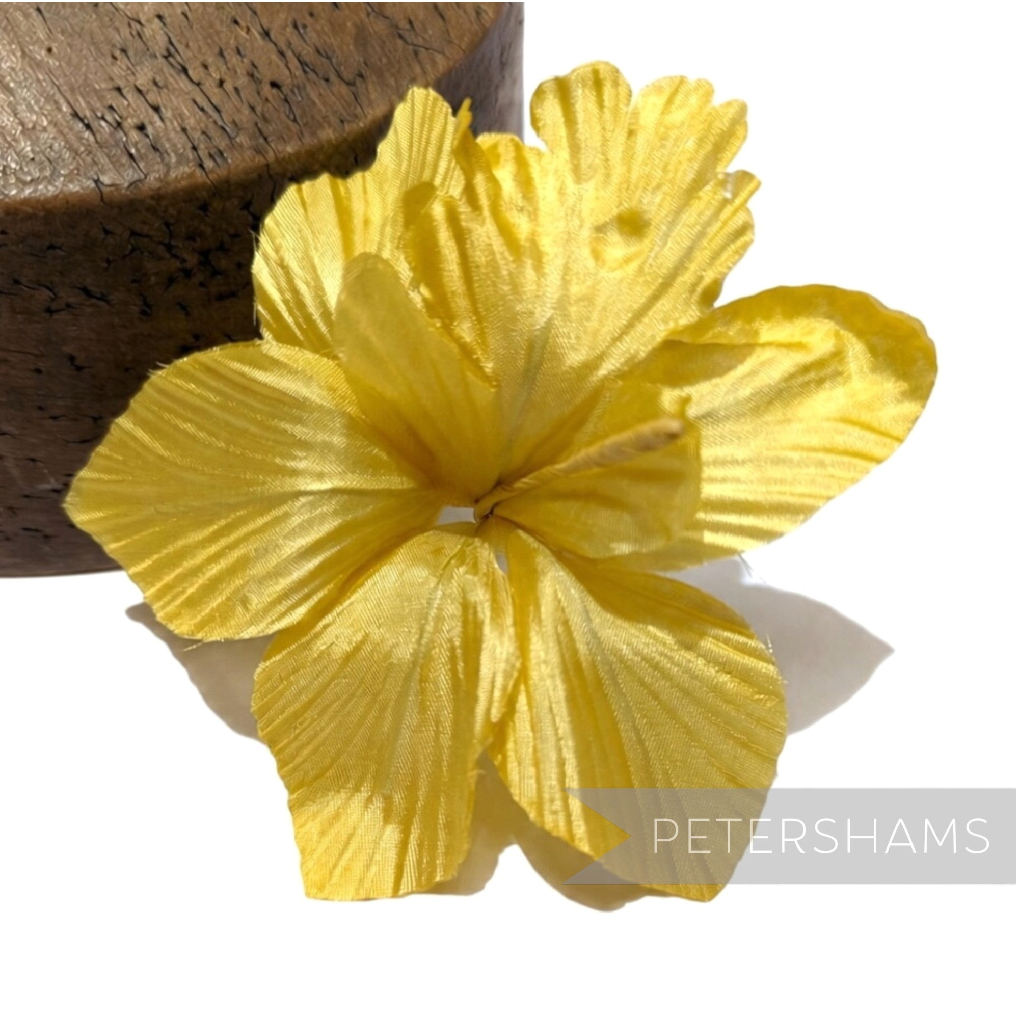 Petershams Millinery Supplies Coco yellow silk orchid flower hat mount for fascinator embellishment