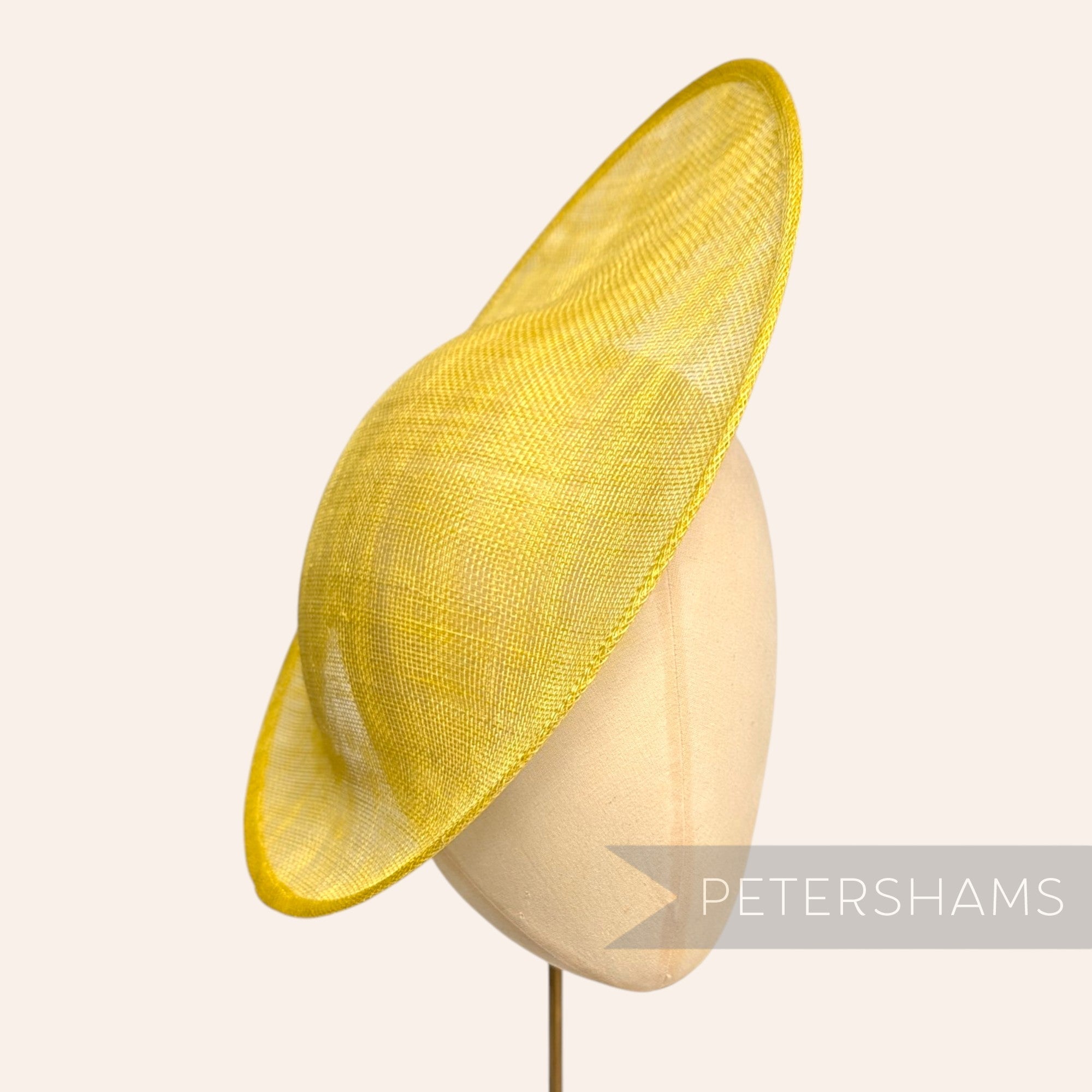 Petershams Millinery Supplies Maggie large yellow oval sinamay fascinator hat base