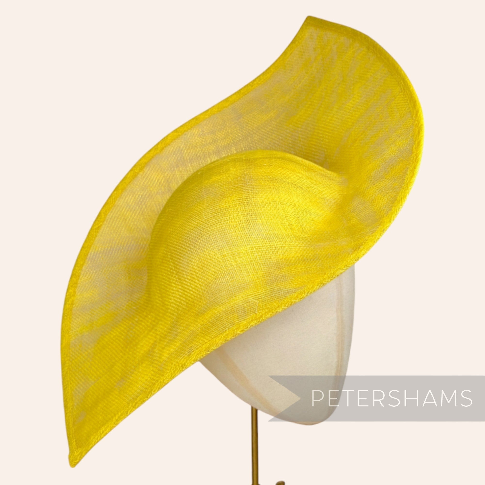 Petershams Millinery Supplies yellow Jackie double pointed sinamay fascinator hat base