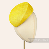 Petershams Millinery Supplies Betty yellow sloped sinamay pillbox fascinator hat base