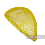 Petershams Millinery Supplies yellow teardrop shaped sinamay hat base with wired edges for millinery projects