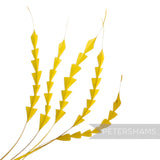 Petershams Millinery Supplies yellow zig zag coque feathers for hat making and millinery projects