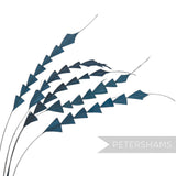 Petershams Millinery Supplies dark blue coque feathers trimmed into a decorative zig zag pattern for hat making