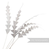 Petershams Millinery Supplies grey zig zag coque feathers for hat making and millinery projects