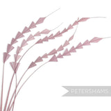 Petershams Millinery Supplies dusty pink zig zag coque feathers for hat making, pack of 5 hand-trimmed plumes.