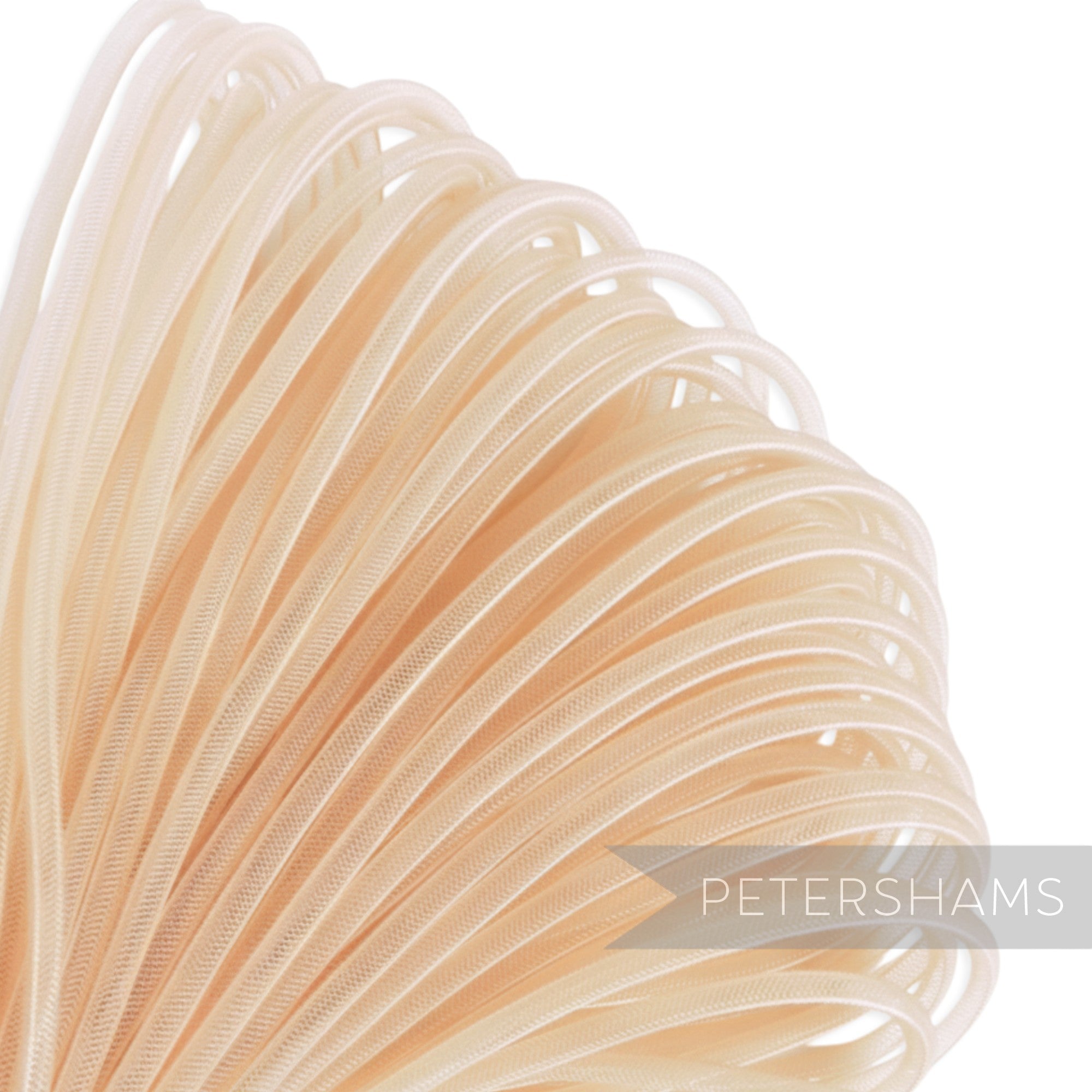 Petershams Millinery Supplies 4mm pale peach tube crinoline, ideal for hat structure and trims.