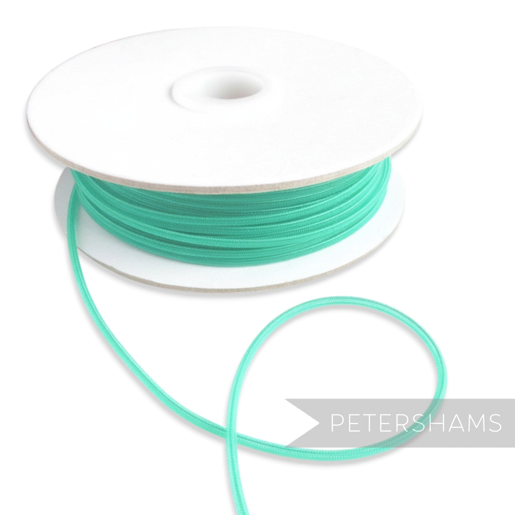 Petershams Millinery Supplies teal 2.5mm tubular crinoline with central thread for headbands and graphic shapes.