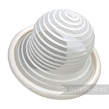 Petershams Millinery Supplies white crinoline and poly-braid hat base with rolled edge brim. Vintage 1990s.