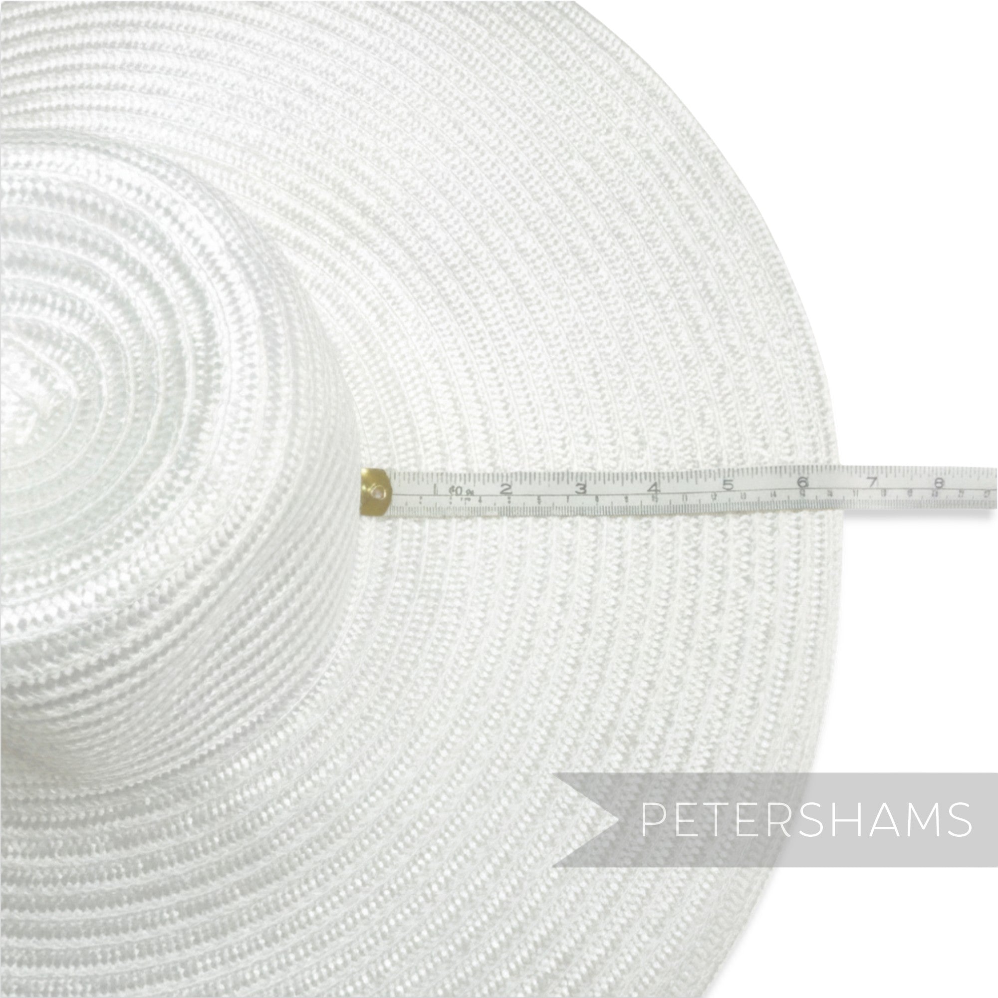 Petershams Millinery Supplies white XL polybraid capeline hat body with a 13-inch wide brim, perfect for crafting.
