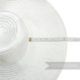 Petershams Millinery Supplies white XL polybraid capeline hat body with a 13-inch wide brim, perfect for crafting.