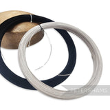 Petershams Millinery Supplies 0.8mm black and silver cotton-covered steel wire for hat making and floral crafts.