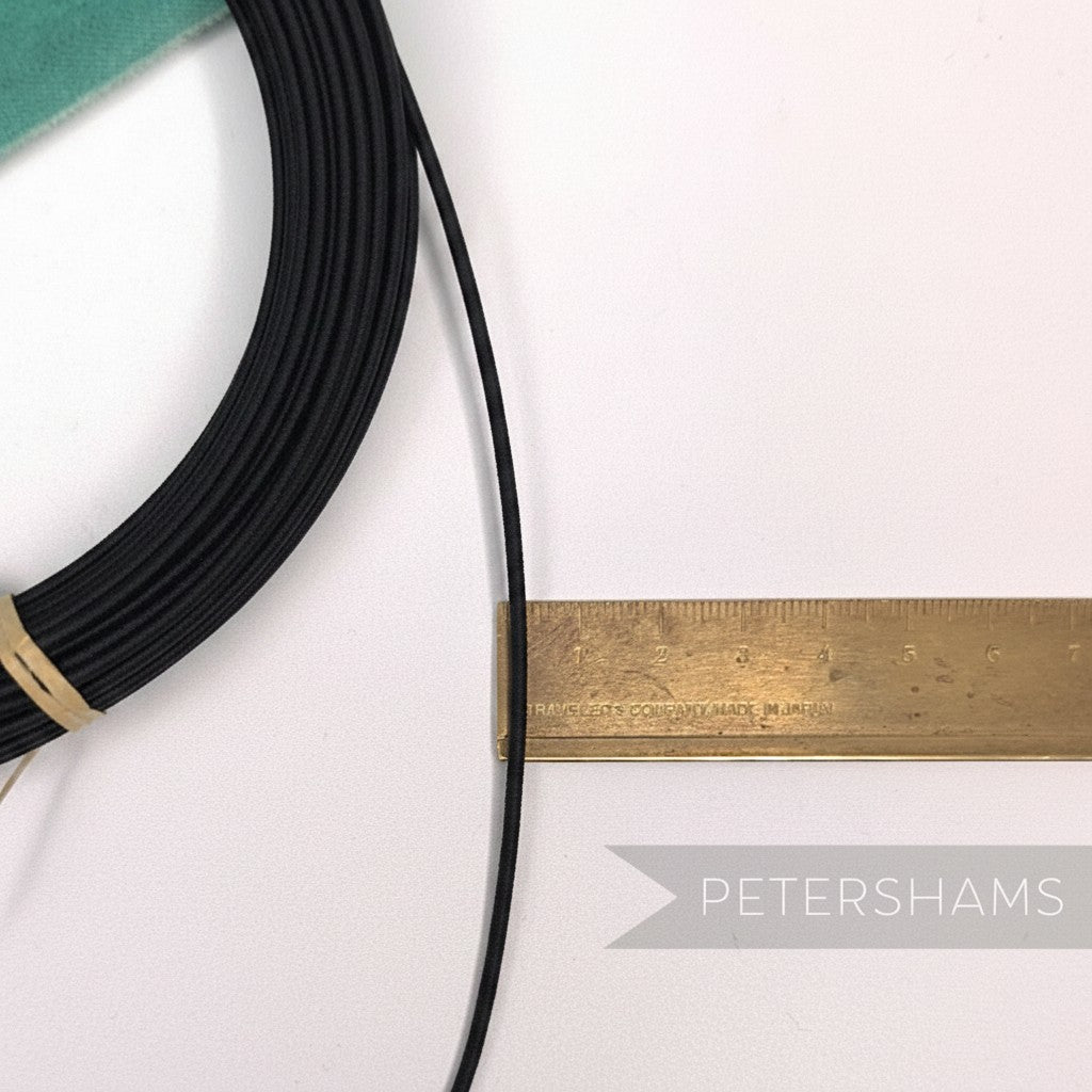 Petershams Millinery Supplies white cotton-covered steel millinery wire, 1.4mm gauge, ideal for hat bases.